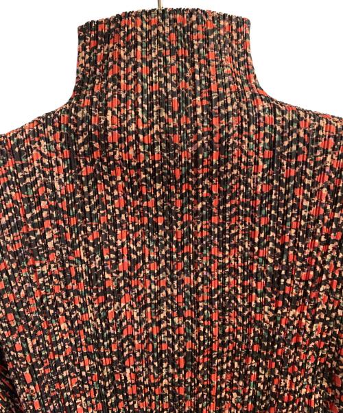 PLEATS PLEASE（プリーツプリーズ）PLEATS PLEASE (プリーツプリーズ) 総柄モックネックカットソー ブラウン サイズ:3の古着・服飾アイテム