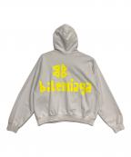 BALENCIAGAバレンシアガ）の古着「TAPE TYPE RIPPED POCKET HOODIE」｜ホワイト