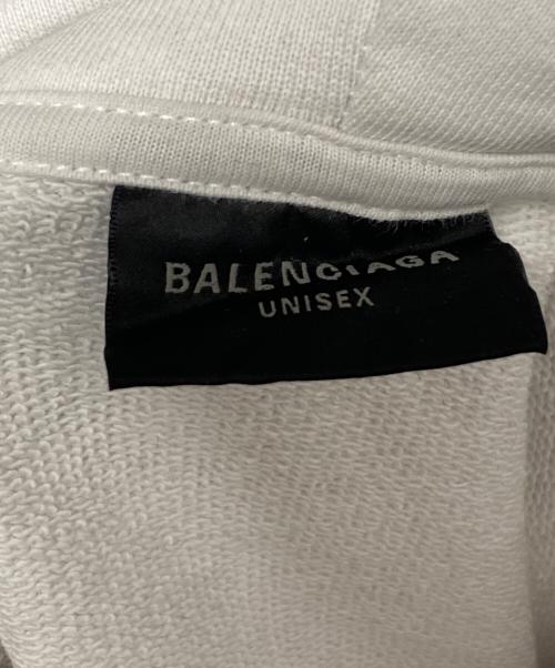 BALENCIAGA（バレンシアガ）BALENCIAGA (バレンシアガ) TAPE TYPE RIPPED POCKET HOODIE ホワイト サイズ:XXSの古着・服飾アイテム