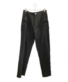 UNDERCOVER（アンダーカバー）の古着「ウール・リネンカスリパンツ」｜ブラック