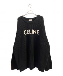 CELINE（セリーヌ）の古着「ロゴパッチオーバーサイズニットセーター」｜ブラック
