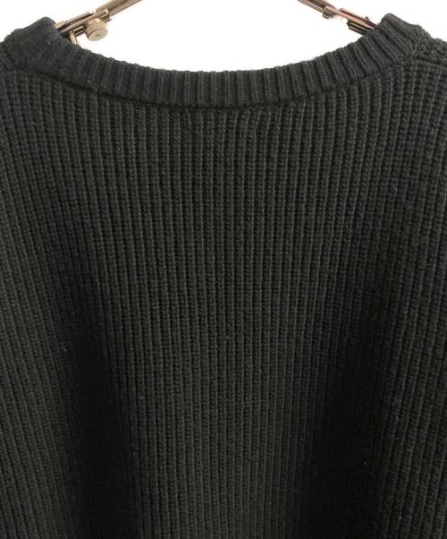 CELINE（セリーヌ）CELINE (セリーヌ) ロゴパッチオーバーサイズニットセーター ブラック サイズ:Lの古着・服飾アイテム
