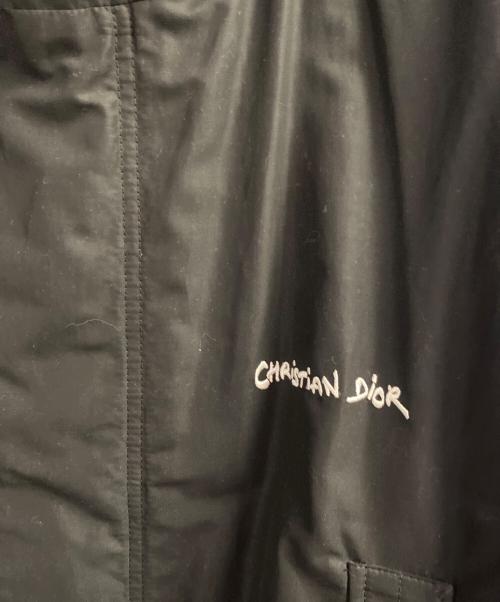 Christian Dior（クリスチャン ディオール）Christian Dior (クリスチャン ディオール) ブランドロゴ入りフード付きコート ブラック サイズ:48の古着・服飾アイテム