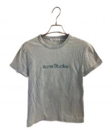 Acne studios（アクネ ストゥディオズ）の古着「ロゴプリントショートTシャツ」｜スカイブルー