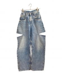 Maison Margiela（メゾンマルジェラ）の古着「カットオフデニムパンツ」｜スカイブルー