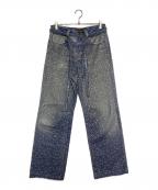 BIRTH OF ROYAL CHILDバース オブ ロイヤル チャイルド）の古着「rhinestone-embellished wide-leg jeans」｜インディゴ
