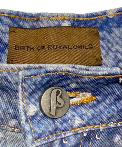 BIRTH OF ROYAL CHILD（バース オブ ロイヤル チャイルド）BIRTH OF ROYAL CHILD (バース オブ ロイヤル チャイルド) rhinestone-embellished wide-leg jeans インディゴ サイズ:Sの古着・服飾アイテム