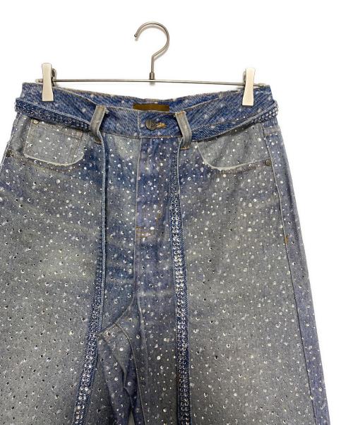 BIRTH OF ROYAL CHILD（バース オブ ロイヤル チャイルド）BIRTH OF ROYAL CHILD (バース オブ ロイヤル チャイルド) rhinestone-embellished wide-leg jeans インディゴ サイズ:Sの古着・服飾アイテム