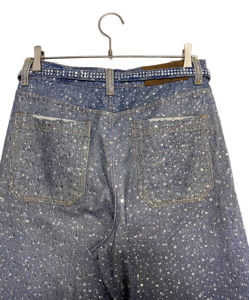 BIRTH OF ROYAL CHILD（バース オブ ロイヤル チャイルド）BIRTH OF ROYAL CHILD (バース オブ ロイヤル チャイルド) rhinestone-embellished wide-leg jeans インディゴ サイズ:Sの古着・服飾アイテム