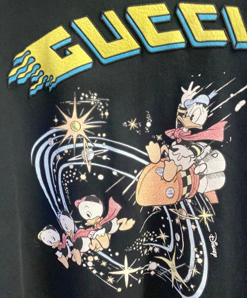GUCCI（グッチ）GUCCI (グッチ) DISNEY (ディズニー) Donald Duck Hoodie ブラック サイズ:Ｍの古着・服飾アイテム