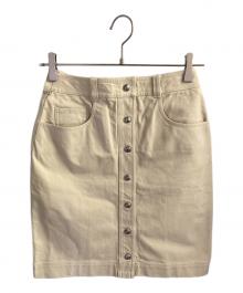 CHANEL（シャネル）の古着「ココボタンデニムスカート」｜ベージュ