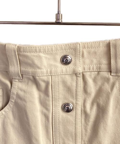 CHANEL（シャネル）CHANEL (シャネル) ココボタンデニムスカート ベージュ サイズ:36の古着・服飾アイテム