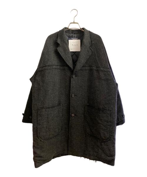 COMME des GARCONS HOMME（コムデギャルソン オム）COMME des GARCONS HOMME (コムデギャルソン オム) ウールツイードヘリンボーンコート グレー サイズ:Sの古着・服飾アイテム