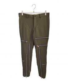 COMME des GARCONS HOMME PLUS（コムデギャルソンオムプリュス）の古着「ジップアップデザインパンツ」｜カーキ