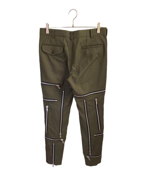 COMME des GARCONS HOMME PLUS（コムデギャルソンオムプリュス）COMME des GARCONS HOMME PLUS (コムデギャルソンオムプリュス) ジップアップデザインパンツ カーキ サイズ:Sの古着・服飾アイテム