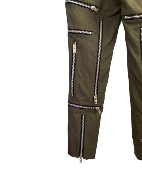 COMME des GARCONS HOMME PLUS（コムデギャルソンオムプリュス）COMME des GARCONS HOMME PLUS (コムデギャルソンオムプリュス) ジップアップデザインパンツ カーキ サイズ:Sの古着・服飾アイテム