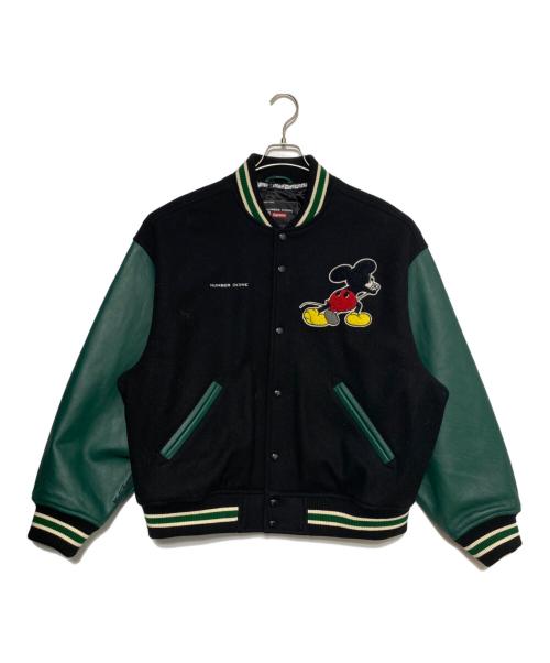 SUPREME（シュプリーム）SUPREME (シュプリーム) NUMBER (N)INE (ナンバーナイン) Mickey Mouse Varsity Jacket ブラック サイズ:Lの古着・服飾アイテム