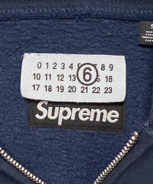 SUPREME（シュプリーム）Supreme (シュプリーム) MM6 Maison Margiela (エムエムシックスメゾンマルジェラ) Zip Up Hooded Sweatshirt ネイビー サイズ:Sの古着・服飾アイテム