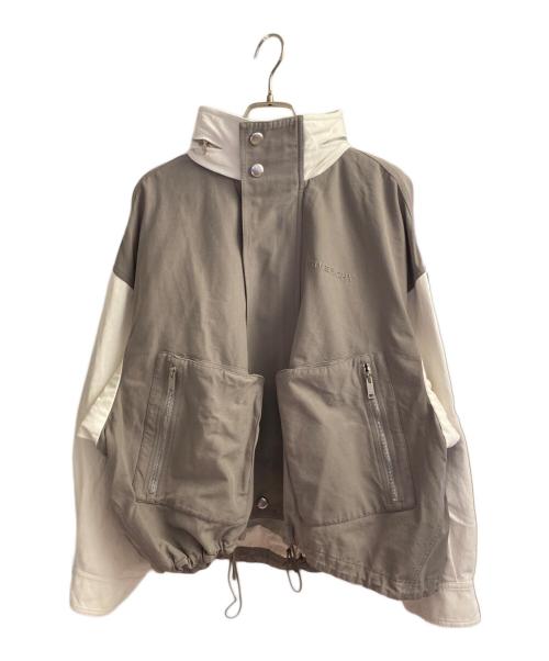 GIVENCHY（ジバンシィ）GIVENCHY (ジバンシィ) ナイロンジャケット ライトグレー×ホワイト サイズ:38の古着・服飾アイテム