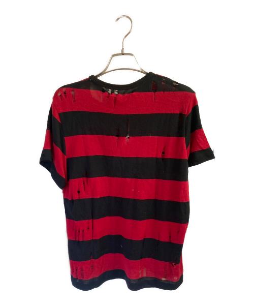 AMIRI（アミリ）AMIRI (アミリ) コットンカシミアニットソー ブラック×レッド サイズ:6の古着・服飾アイテム