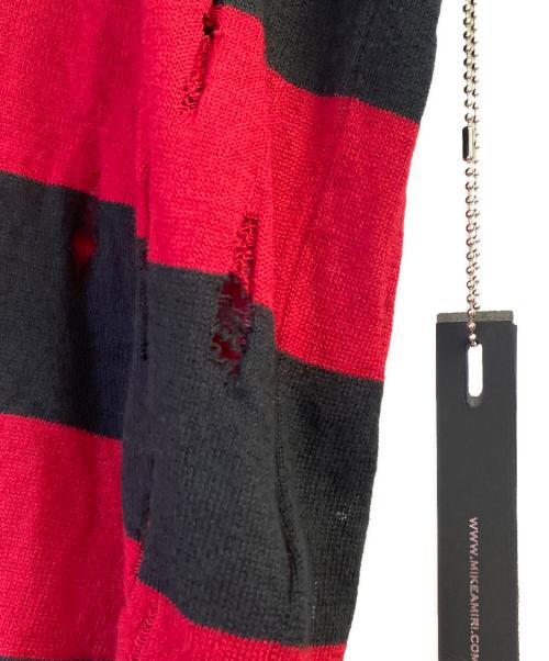 AMIRI（アミリ）AMIRI (アミリ) コットンカシミアニットソー ブラック×レッド サイズ:6の古着・服飾アイテム