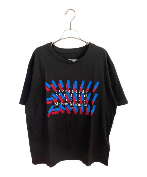 Maison Margiela（メゾンマルジェラ）Maison Margiela (メゾンマルジェラ) テープロゴプリントオーバーサイズTシャツ ブラック サイズ:48の古着・服飾アイテム