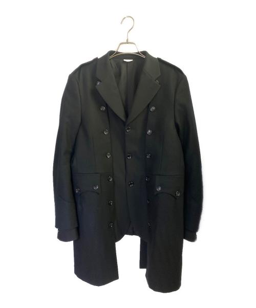 COMME des GARCONS HOMME PLUS（コムデギャルソンオムプリュス）COMME des GARCONS HOMME PLUS (コムデギャルソンオムプリュス) ウールギャバジン×ウール／ナイロンフラノ ジャケット ブラック サイズ:Lの古着・服飾アイテム
