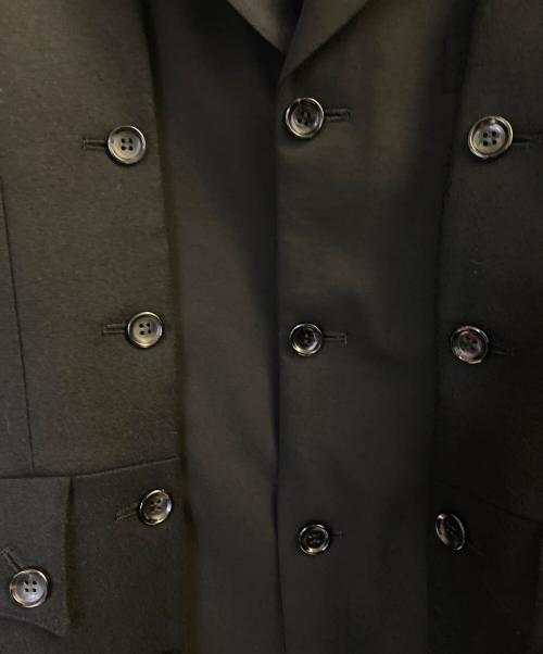 COMME des GARCONS HOMME PLUS（コムデギャルソンオムプリュス）COMME des GARCONS HOMME PLUS (コムデギャルソンオムプリュス) ウールギャバジン×ウール／ナイロンフラノ ジャケット ブラック サイズ:Lの古着・服飾アイテム