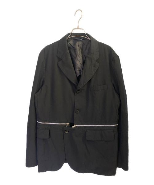 BLACK COMME des GARCONS（ブラックコムデギャルソン）BLACK COMME des GARCONS (ブラックコムデギャルソン) ジップデザインテーラードジャケット ブラック サイズ:XLの古着・服飾アイテム