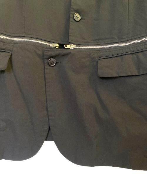 BLACK COMME des GARCONS（ブラックコムデギャルソン）BLACK COMME des GARCONS (ブラックコムデギャルソン) ジップデザインテーラードジャケット ブラック サイズ:XLの古着・服飾アイテム