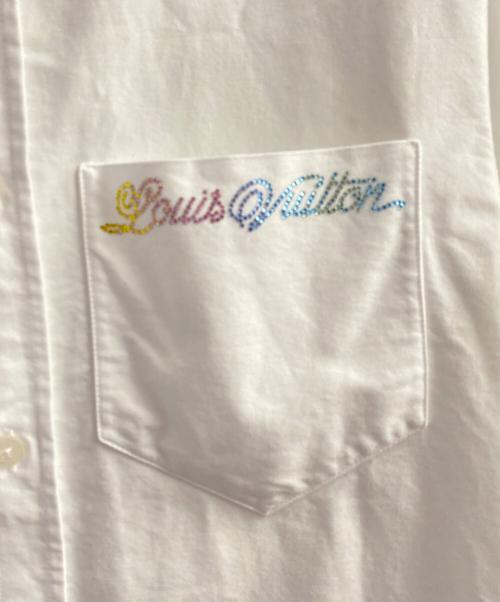 LOUIS VUITTON（ルイ ヴィトン）LOUIS VUITTON (ルイ ヴィトン) エンベリッシュド ロングスリーブコットンシャツ ホワイト サイズ:Ｍの古着・服飾アイテム