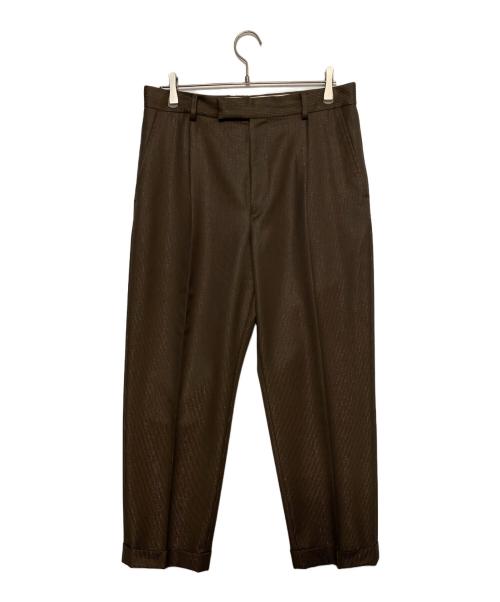 WACKO MARIA（ワコマリア）WACKO MARIA (ワコマリア) DORMEUIL (ドーメル) ストライプラメスラックス ブラウン サイズ:Lの古着・服飾アイテム