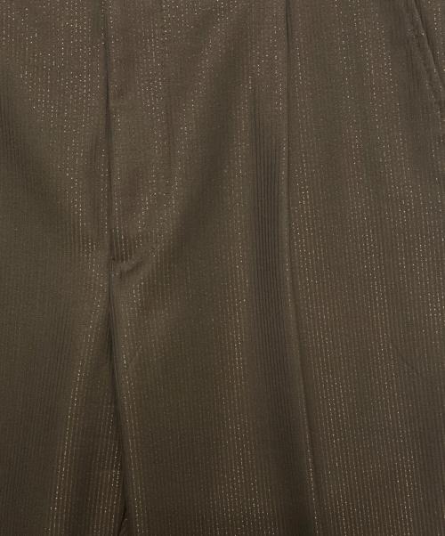 WACKO MARIA（ワコマリア）WACKO MARIA (ワコマリア) DORMEUIL (ドーメル) ストライプラメスラックス ブラウン サイズ:Lの古着・服飾アイテム