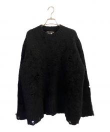 JUNYA WATANABE（ジュンヤワタナベ）の古着「クラッシュデザインニット」｜ブラック