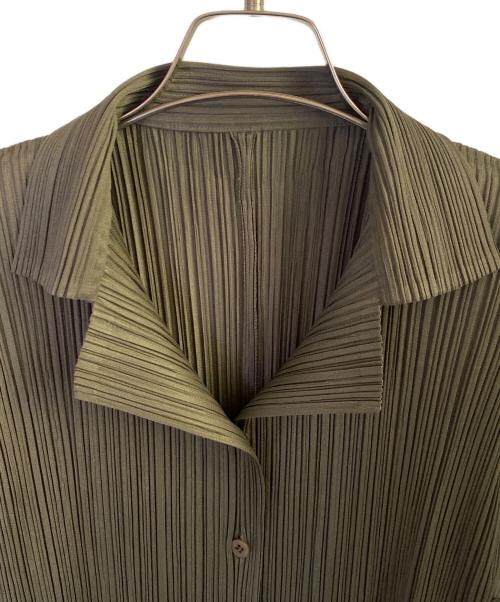 PLEATS PLEASE（プリーツプリーズ）PLEATS PLEASE (プリーツプリーズ) 半袖ブラウス カーキ サイズ:3の古着・服飾アイテム