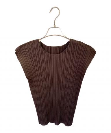 日本製★PLEATS PLEASE　ノースリーブカットソー　サイズ3 中古・古着通販】PLEATS PLEASE (プリーツプリーズ) 総柄ノースリーブ