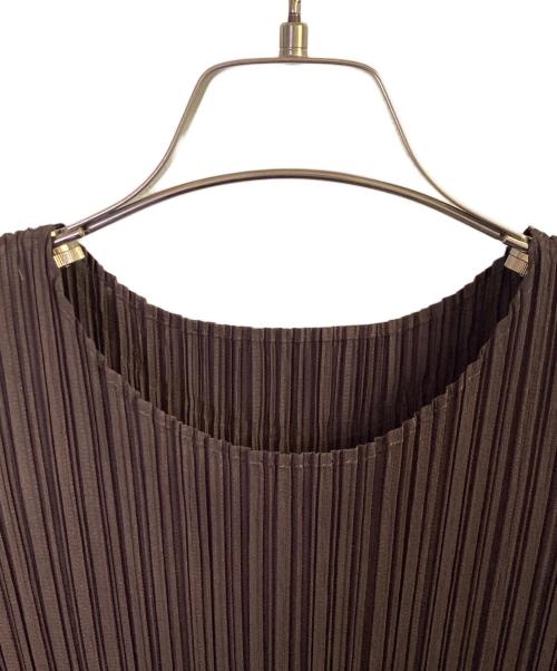 PLEATS PLEASE（プリーツプリーズ）PLEATS PLEASE (プリーツプリーズ) プリーツノースリーブカットソー ブラウン サイズ:3の古着・服飾アイテム