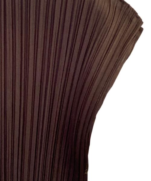 PLEATS PLEASE（プリーツプリーズ）PLEATS PLEASE (プリーツプリーズ) プリーツノースリーブカットソー ブラウン サイズ:3の古着・服飾アイテム