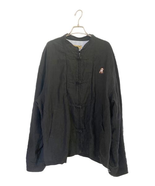 The shepherd UNDERCOVER（ザシェパード アンダーカバー）The shepherd UNDERCOVER (ザシェパード アンダーカバー) リネンジップアップチャイナジャケット ブラック サイズ:4の古着・服飾アイテム