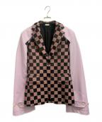 COMME des GARCONS HOMME PLUSコムデギャルソンオムプリュス）の古着「ドッキングスリーブジャケット」｜ピンク×ブラック