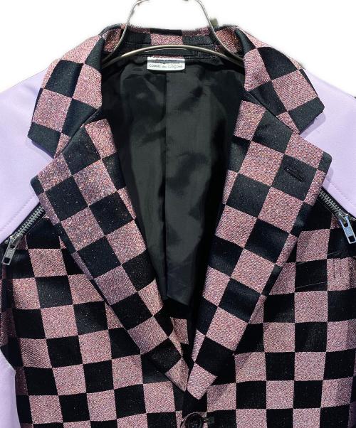 COMME des GARCONS HOMME PLUS（コムデギャルソンオムプリュス）COMME des GARCONS HOMME PLUS (コムデギャルソンオムプリュス) ドッキングスリーブジャケット ピンク×ブラック サイズ:Sの古着・服飾アイテム