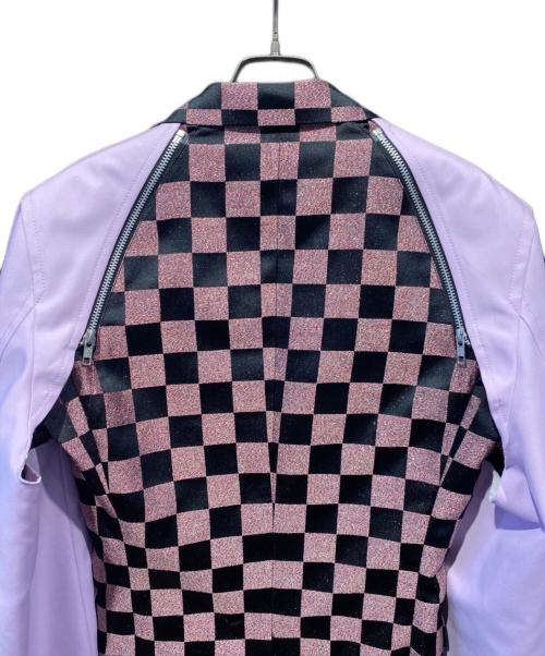 COMME des GARCONS HOMME PLUS（コムデギャルソンオムプリュス）COMME des GARCONS HOMME PLUS (コムデギャルソンオムプリュス) ドッキングスリーブジャケット ピンク×ブラック サイズ:Sの古着・服飾アイテム