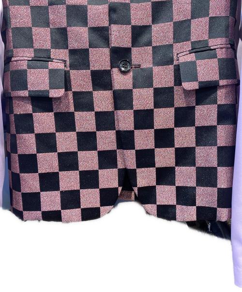 COMME des GARCONS HOMME PLUS（コムデギャルソンオムプリュス）COMME des GARCONS HOMME PLUS (コムデギャルソンオムプリュス) ドッキングスリーブジャケット ピンク×ブラック サイズ:Sの古着・服飾アイテム