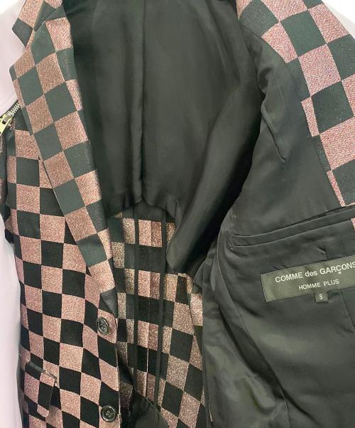 COMME des GARCONS HOMME PLUS（コムデギャルソンオムプリュス）COMME des GARCONS HOMME PLUS (コムデギャルソンオムプリュス) ドッキングスリーブジャケット ピンク×ブラック サイズ:Sの古着・服飾アイテム