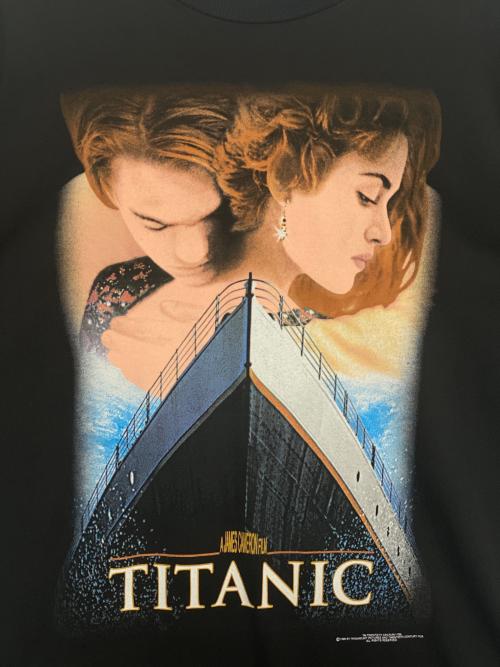 90s TITANIC Movie T-shirt（タイタニック ムービー ティーシャツ）90s TITANIC Movie T-shirt (タイタニック ムービー ティーシャツ) 90s TITANIC Movie T-shirt ブラック サイズ:Lの古着・服飾アイテム