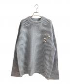 sacai×CarHarttサカイ×カーハート）の古着「Knit Pullover Detroi」｜スカイブルー