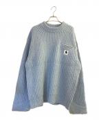 sacai×CarHarttサカイ×カーハート）の古着「ケーブルニット」｜スカイブルー