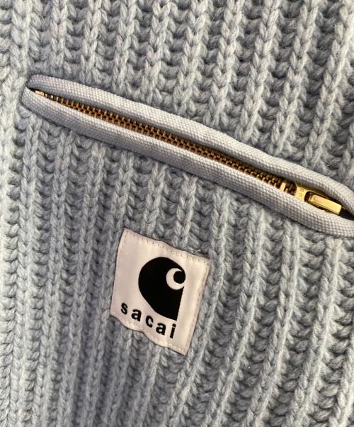 sacai（サカイ）sacai (サカイ) CarHartt (カーハート)  Knit Pullover Detroi スカイブルー サイズ:4の古着・服飾アイテム