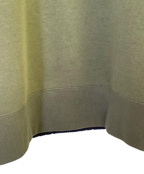sacai（サカイ）sacai (サカイ) パネルクルーネックスウェット グリーン×ネイビー サイズ:3の古着・服飾アイテム