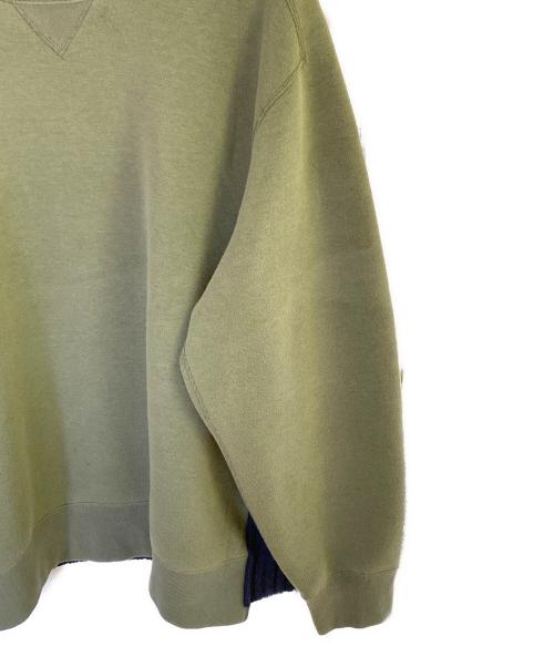 sacai（サカイ）sacai (サカイ) パネルクルーネックスウェット グリーン×ネイビー サイズ:3の古着・服飾アイテム
